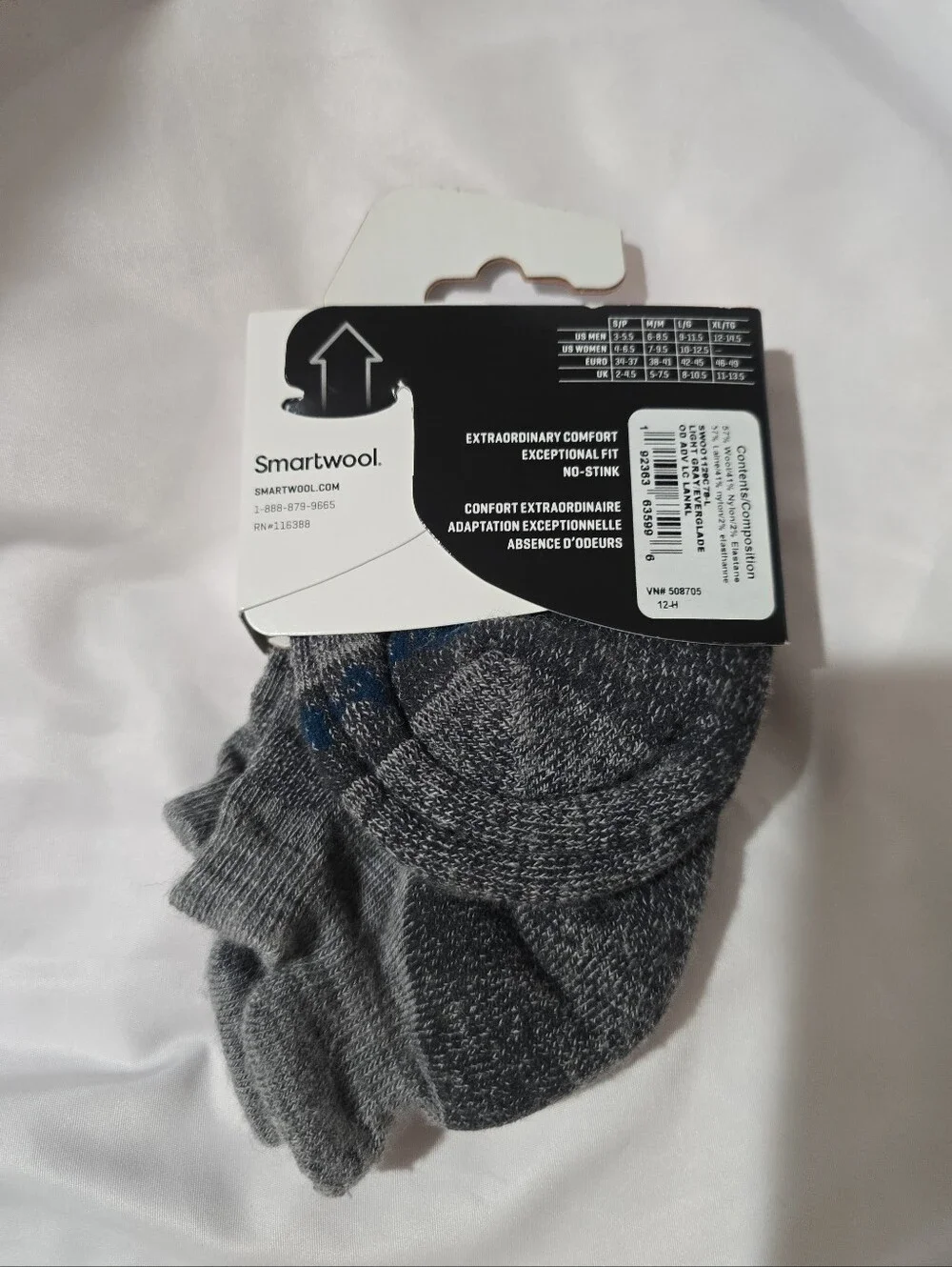 NWT Smartwool Outdoor Advanced 57% Merino Wool Micro Light Cushion Ankle Socks L
